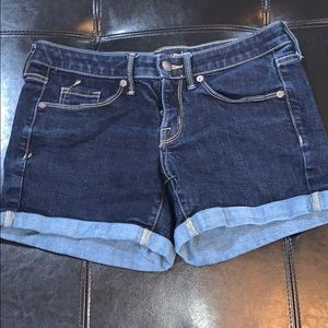 Mid-Rise Midi Jean Shorts